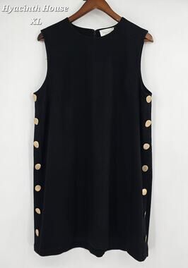 Hyacinth House Modern Minimalist Black‎ Bitsy Twill Mini Swing Dress XL